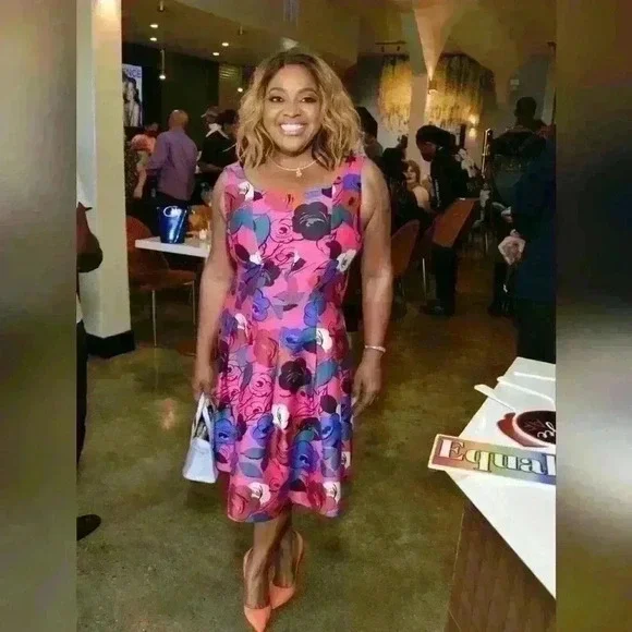 Oscar de la renta hot pink flowers dress size 10 with side pockets NWT - Picture 7 of 16